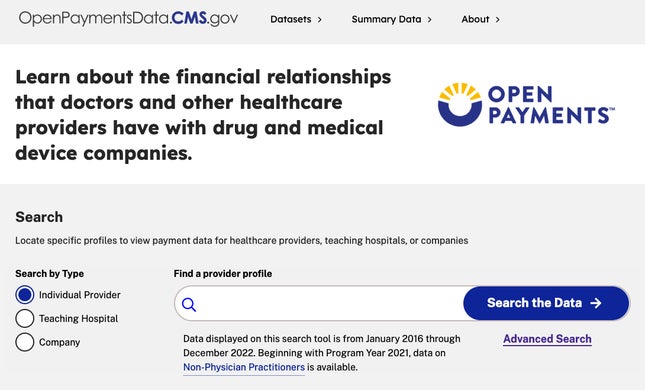 صورة لمقال بعنوان كيف تبحث عن الأموال التي يحصل عليها طبيبك من شركات الأدوية الكبرى